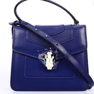 Bulgari Deep Blue Shoulder Bag with Serpenti Clasp